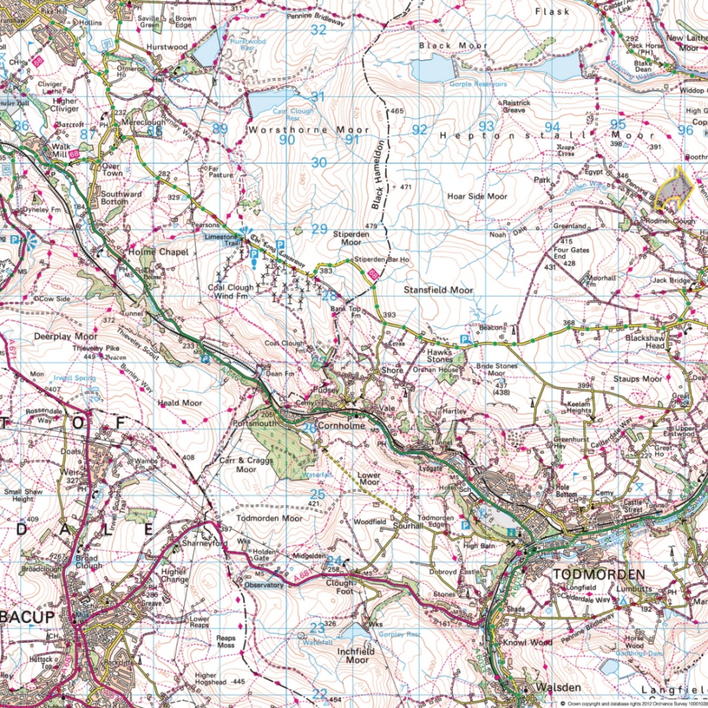 BACOutdoors: Here & There - Hebden Bridge, Haworth to Bacup Cycle Map